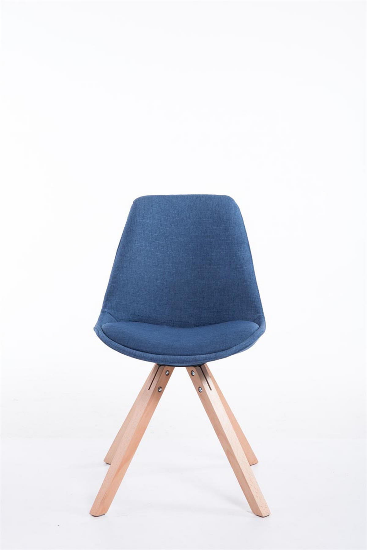 BESUCHERSTUHL Toulon Stoff, Gestell Buchenholz Natura Square Blau - Blau/Naturfarben, Holz/Buchenholz (48/83/56cm) - TPFLiving