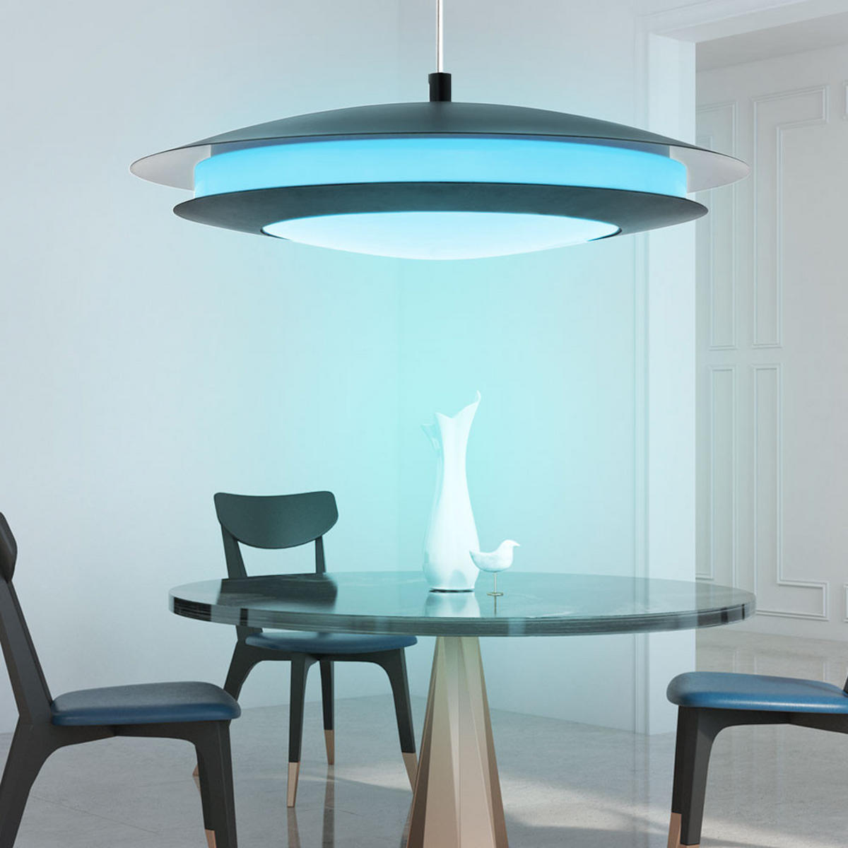 LED HÄNGELEUCHTE MONEVA-C Schwarz - Schwarz, Metall (48.5/48.5/150cm)