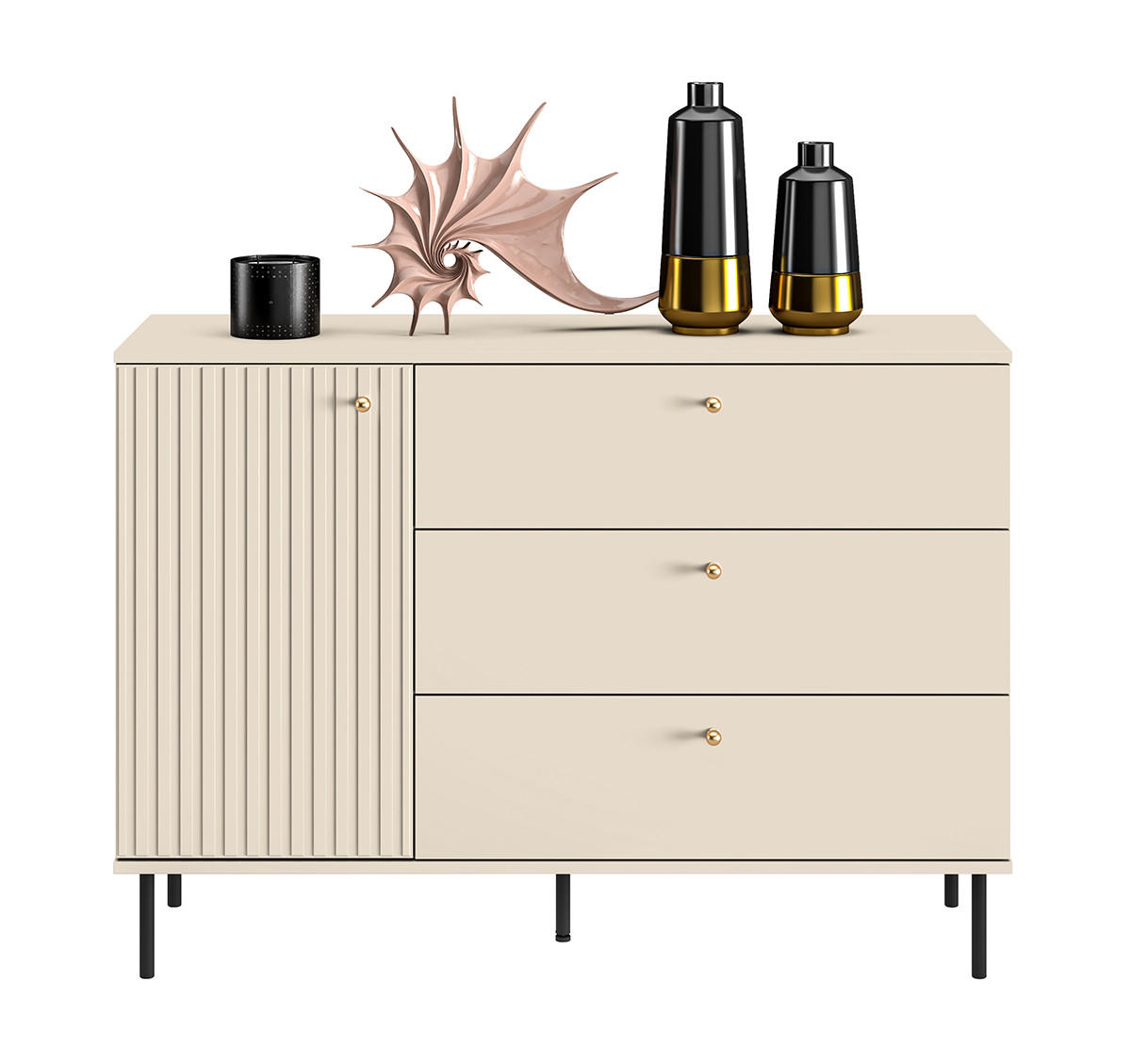 SIDEBOARD Sophie kaschmir matt 120 / 40 / 85cm - Kaschmir/Beige, Holz/Holzwerkstoff (120/85/40cm) - Feldmann-Wohnen