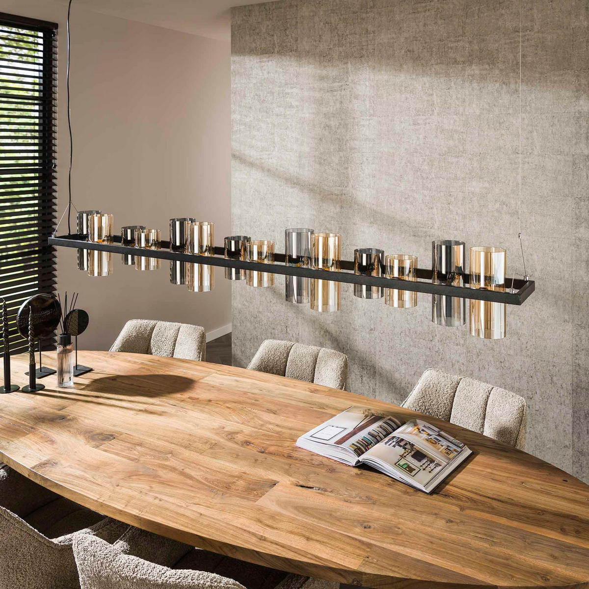 HÄNGELEUCHTE Cyli Schwarz 20/190/ 150 cm - Schwarz, Glas (20/190/150cm) - Hoyz Collection