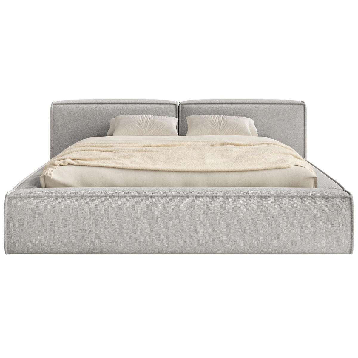 POLSTERBETT Tilves Low Hellgrau 160x200 cm - Hellgrau/Schwarz, Kunststoff/Textil (160/200cm) - Selsey