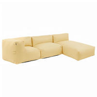 GARTENSOFA mit 3 Sitzplätzen, Hellgelb - Gelb, Textil (85/65/255cm) - Oviala