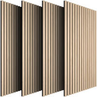 AKUSTIKPANEELE 4er Set Sonic Wall II Holzoptik Echtholzfurnier Eiche hell Größe flexibel anpassbar - Eichefarben, Holz (50/1.8/110cm) - tectake