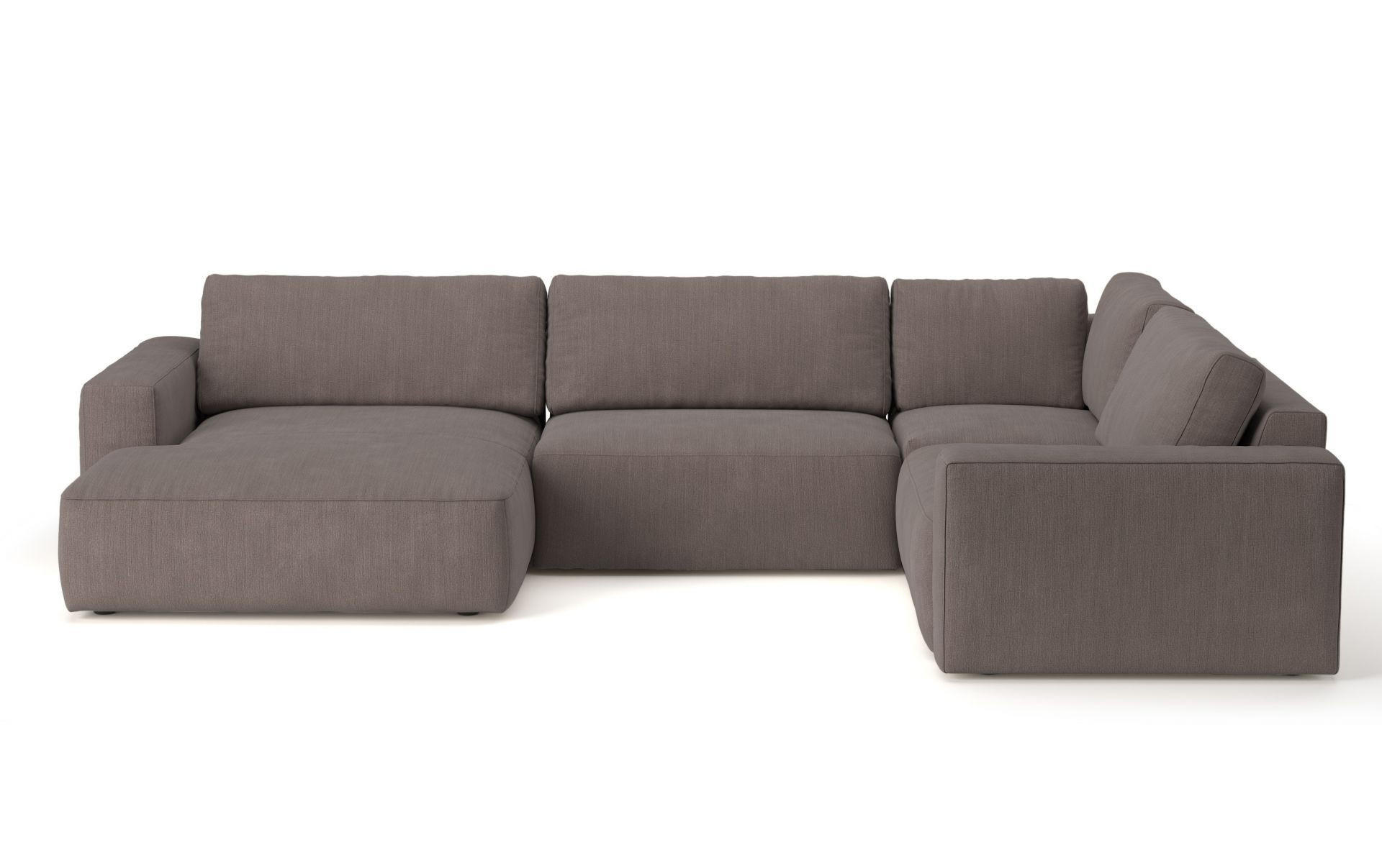 WOHNLANDSCHAFT mit wasserabweisendem Stoff - Taupe/Anthrazit, Holz/Kunststoff (249/89/367cm) - Cotta