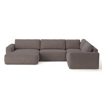 WOHNLANDSCHAFT mit wasserabweisendem Stoff - Taupe/Anthrazit, Holz/Kunststoff (249/89/367cm) - Cotta