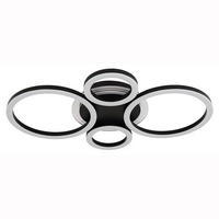 DECKENLEUCHTE LORETTA, LED, Metall, Schwarz, Ring 53 cm - Schwarz, Metall (53/35.5/6.1cm) - Globo Lighting