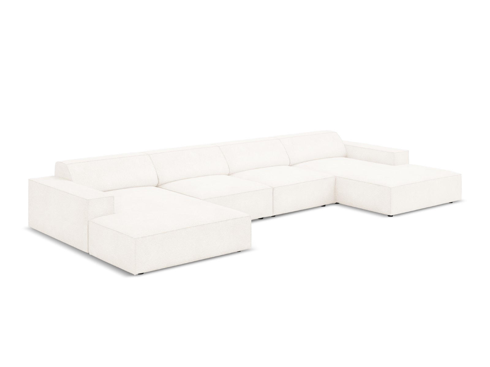 PANORAMASOFA Jodie aus Boucle beige 6 Sitzplätze - Beige, Textil (166/70/364cm) - Micadoni