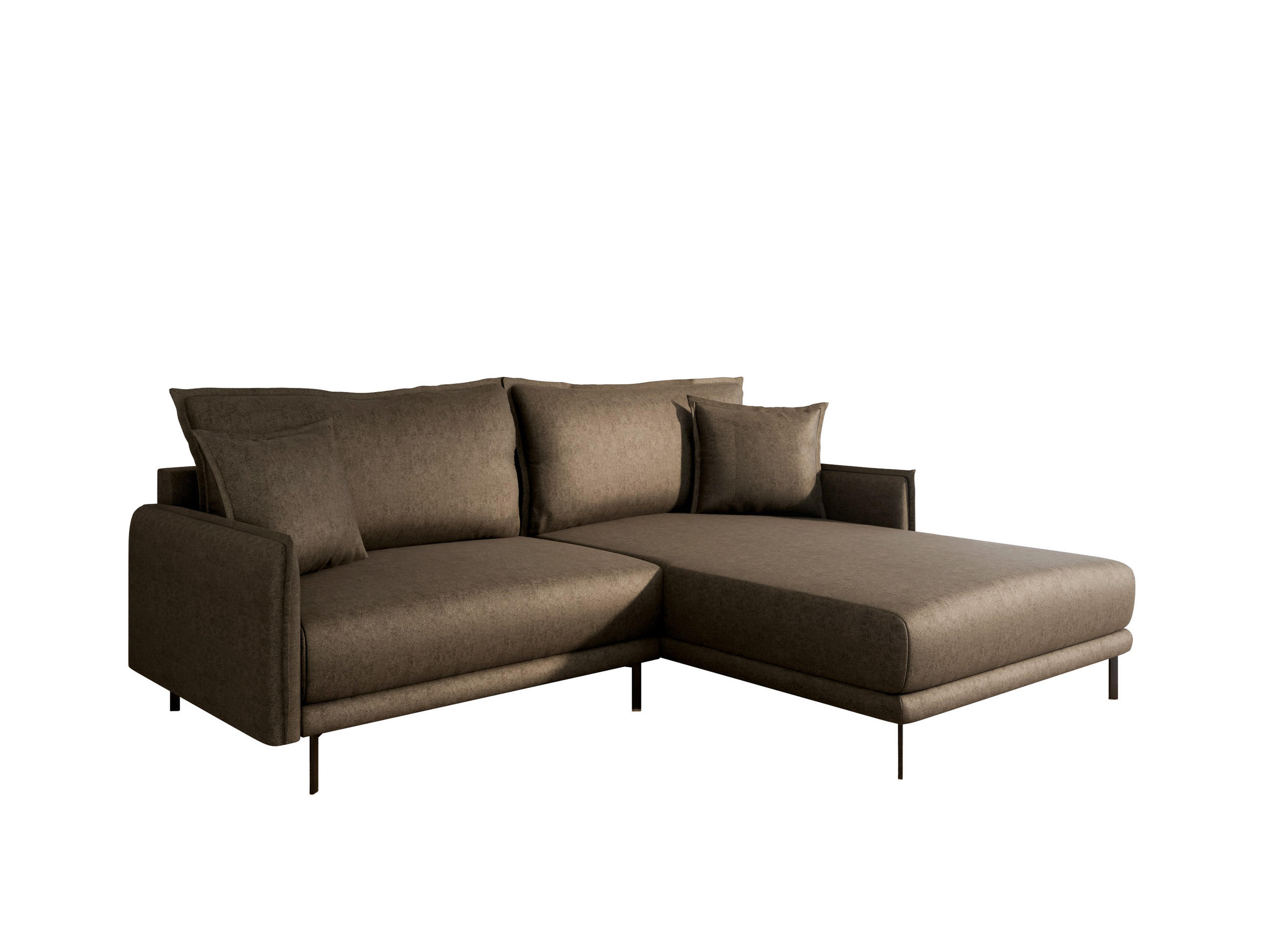 ECKSOFA Selva – modernes Design trifft auf höchsten Komfort, Braun - Braun, Holz (246/190cm) - Panda Möbel