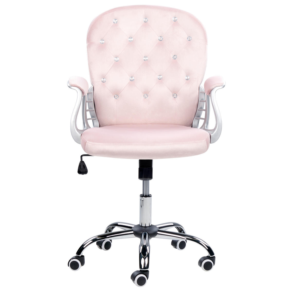 BÜROSTUHL Samtstoff Rosa Princess - Pink, Textil/Metall (60/98/60cm) - Beliani