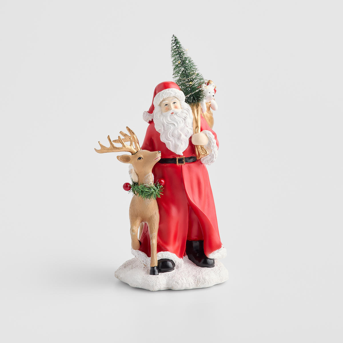 DEKOFIGUR Led CLAUSI, 14 x 14 cm, Rot, Beleuchtet Weihnachtsfigur, Weihnachtsdeko, Deko Wohnzimmer, Winter Christmas, XMAS Geschenk - Rot, Kunststoff (13/1/16cm) - home&you