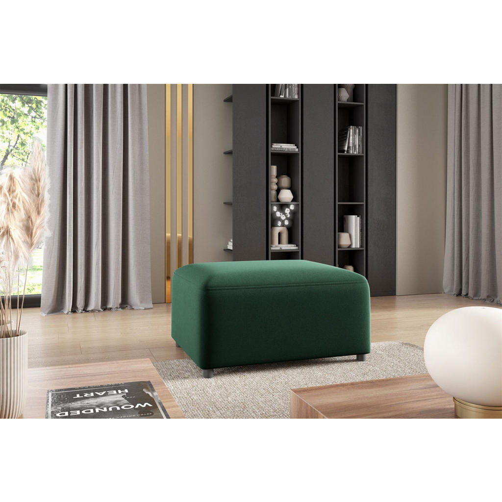Thumbnail - Fun Möbel Ecksofa, Dunkelgrün, Textil, Ottomane rechts, 304x165 cm, Wohnzimmer, Sofas & Couches, Wohnlandschaften, Eckso...