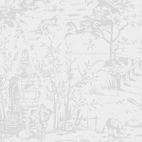 VLIESTAPETE Toile de Jouy Zuckergrau | Hellgrau | Ländlich | 10mx52cm - Grau, Papier/Kunststoff (52/1000cm) - Graham & Brown
