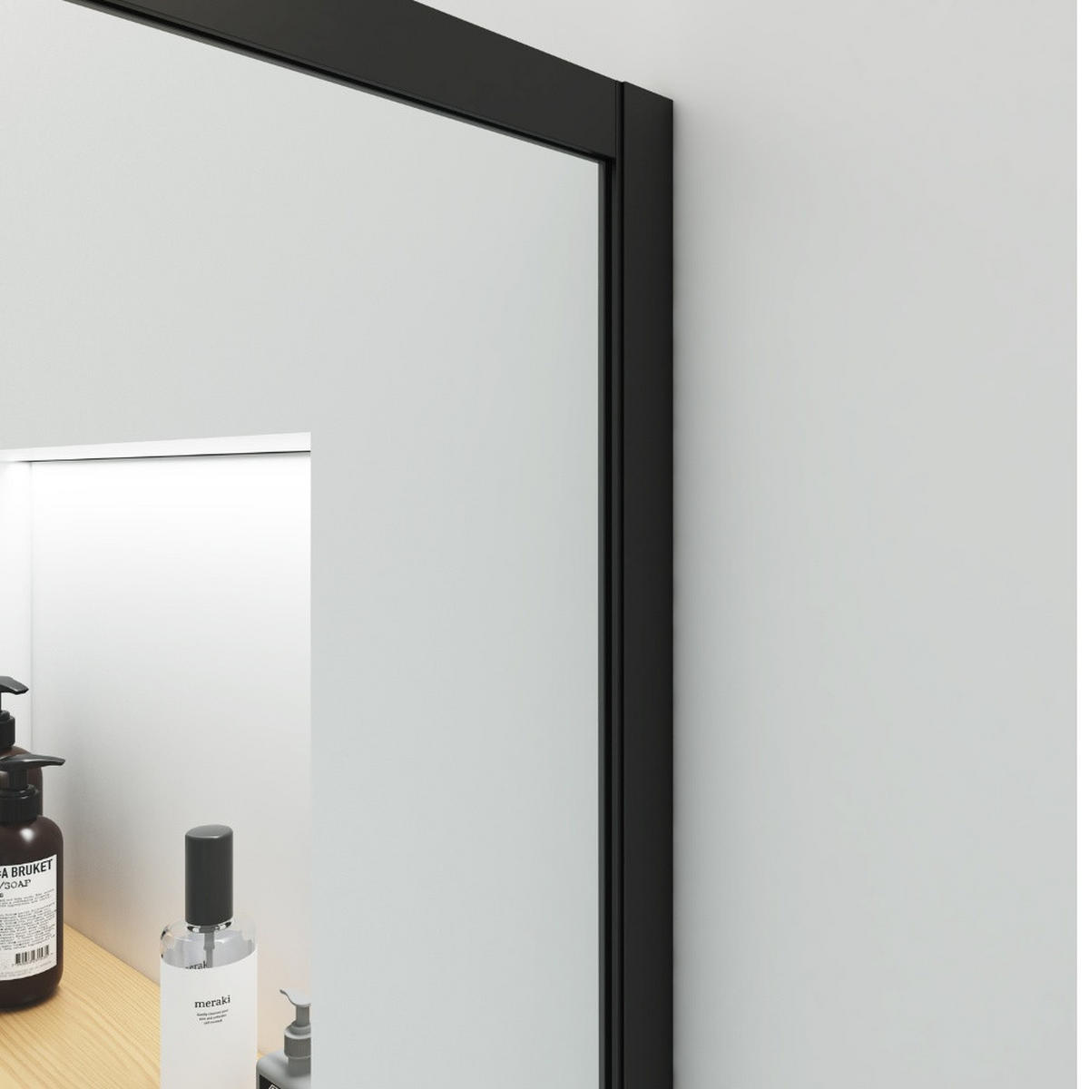 DUSCHABTRENNUNG BAKI - 160 x 200 xm - Schwarz, Glas/Metall (160/200cm) - Home Deluxe
