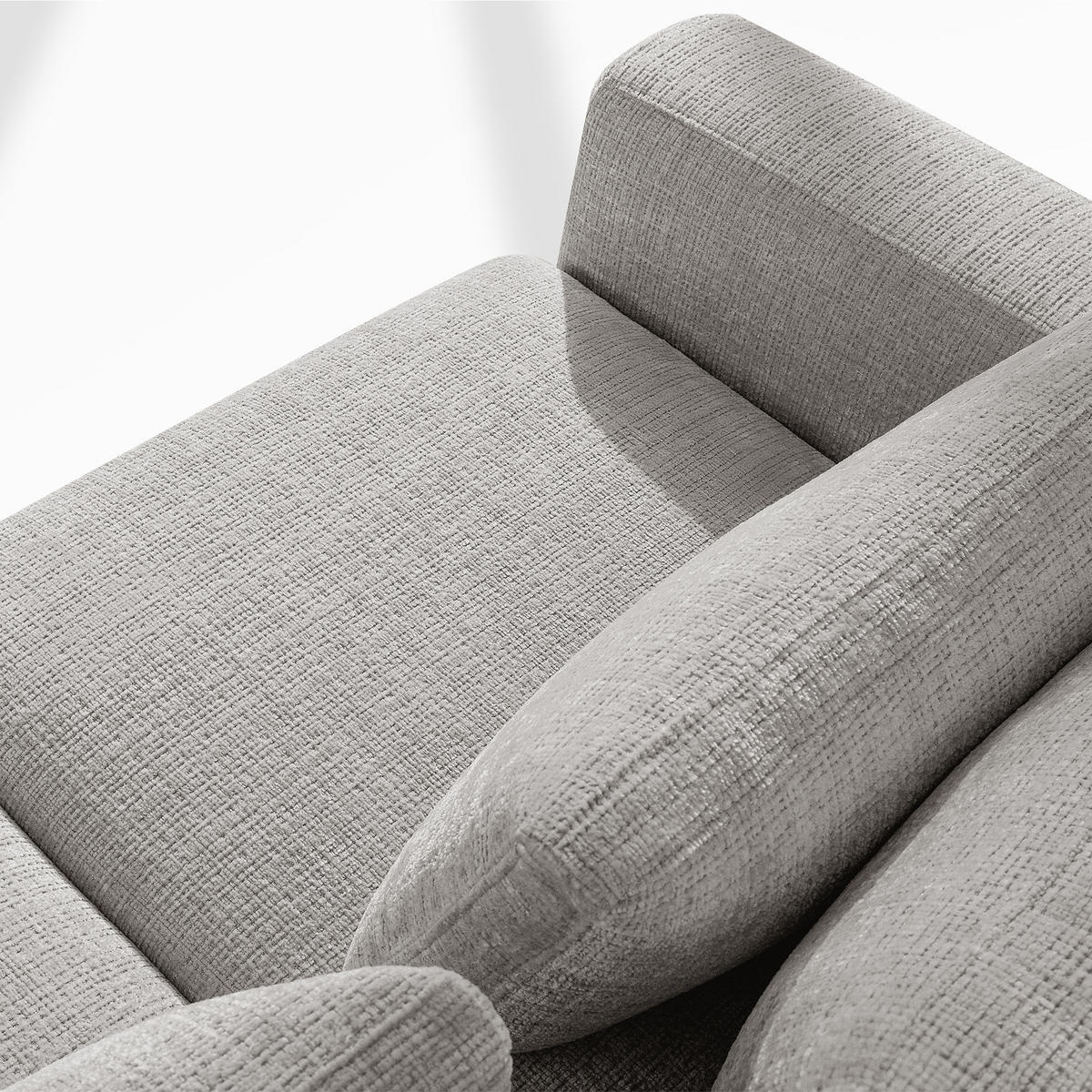 ECKSOFA rechts VERUS - Hellgrau, Holz/Holzwerkstoff (297/248cm) - KONSIMO®