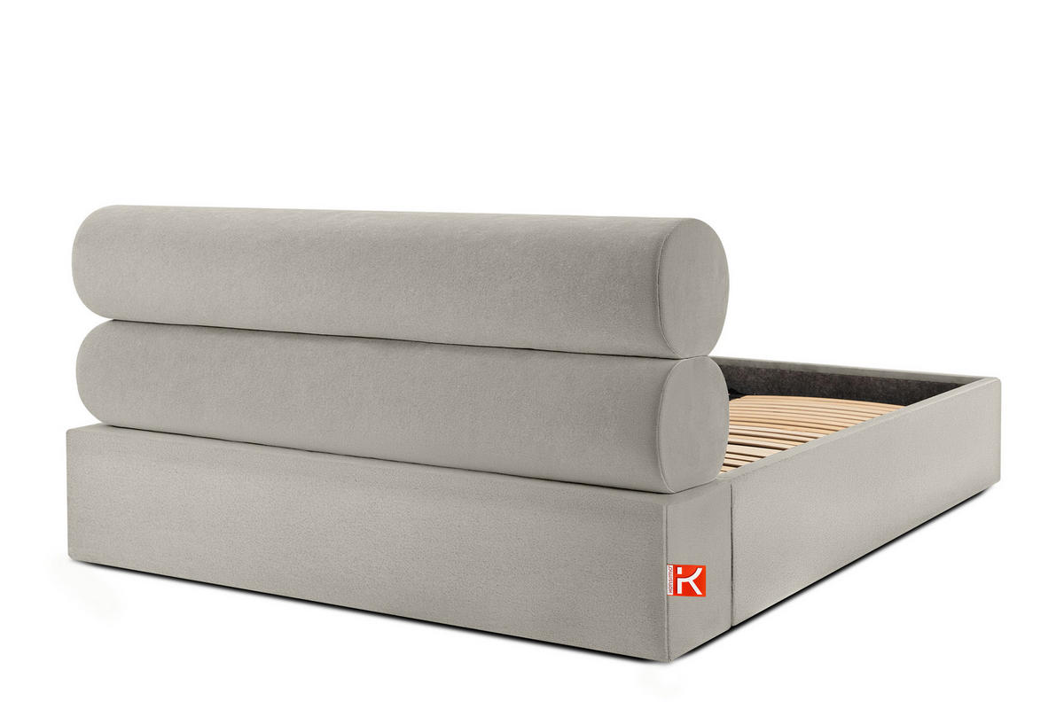 POLSTERBETT LUNEO - Creme/Schwarz, Holz/Holzwerkstoff (182/204cm) - KONSIMO®