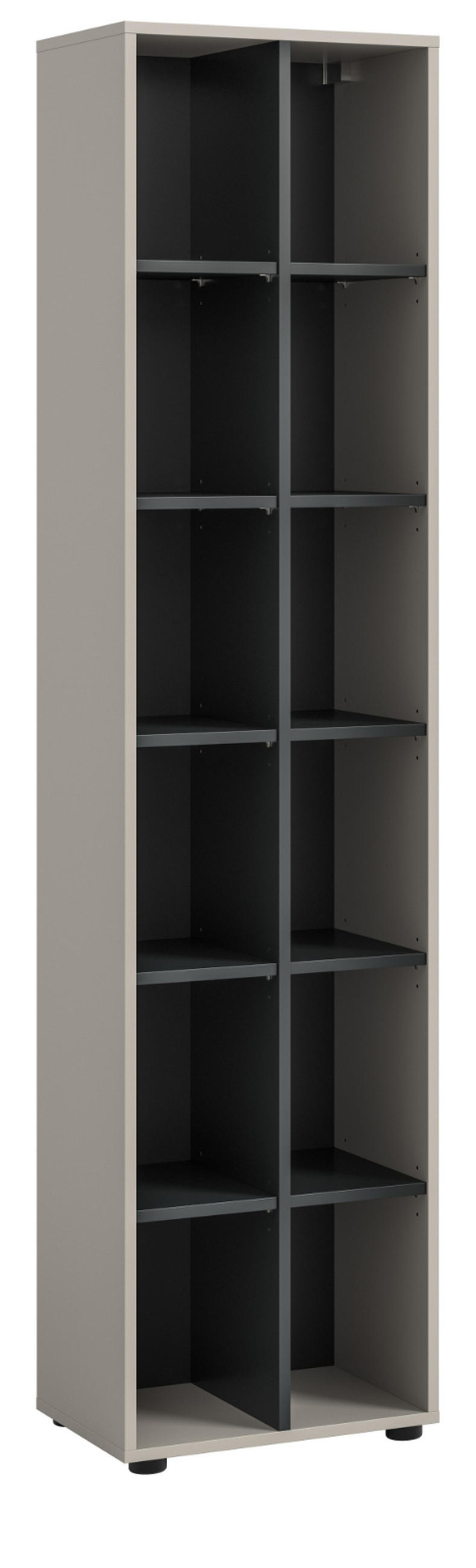 REGAL Kaschmir, schwarz 45 cm, Standregal mit 12 Fächern - Kaschmir/Schwarz, Holzwerkstoff/Kunststoff (45/192/35cm) - Inn.Furn