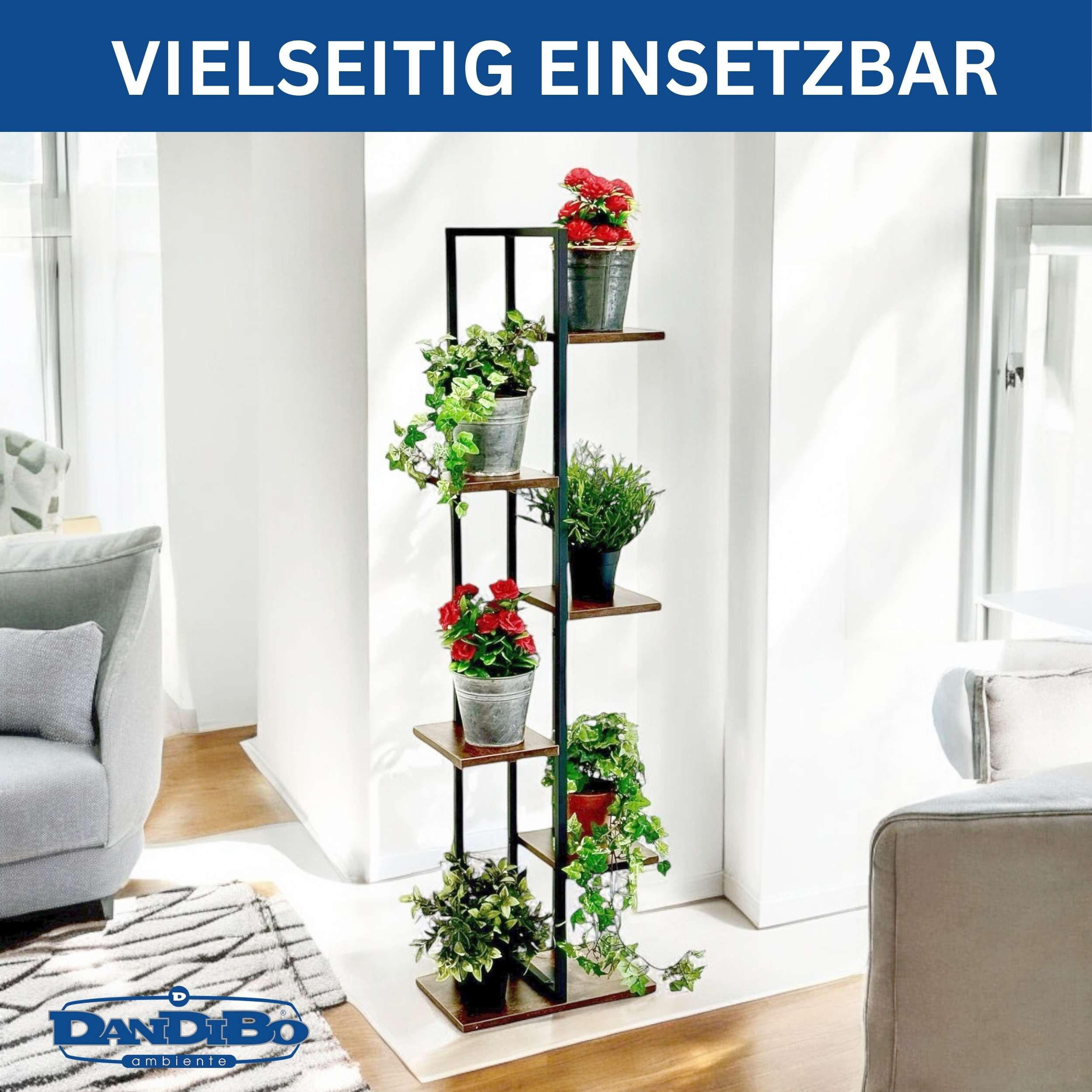 Thumbnail - DanDiBo Blumenregal, Schwarz, Metall, 34x120x21 cm, Wohnzimmer, Wohnzimmertische, Blumenständer