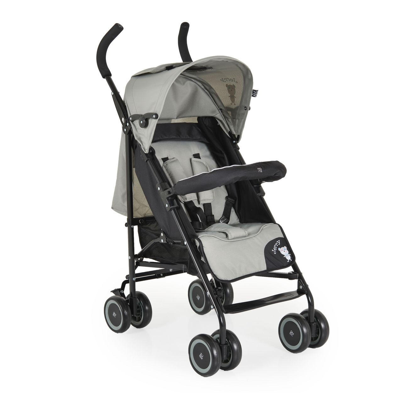 BUGGY Jerry schwarz hellgrün Sonnendach, schwenkbare Vorderräder, EVA-Räder - Schwarz/Hellgrün, Metall (72/47/100cm) - Moni