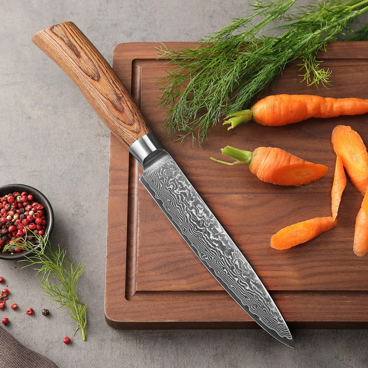 FLEISCHMESSER 17 cm - Braun, Holz/Metall (32cm) - Wakoli