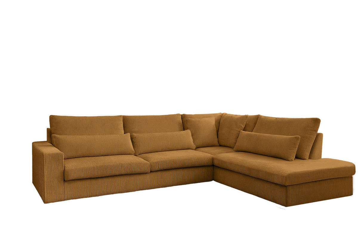 ECKSOFA L-Form SVEN Stoff Poso Senffarbe Rechts - Currygelb, Textil (315/245cm) - Kaiser Möbel