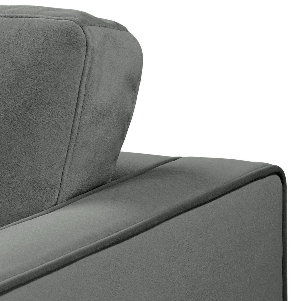 2-SITZER SOFA - Samt - Grau, Textil (150/80/86cm) - home24