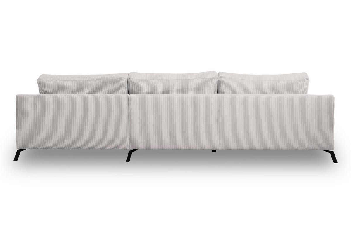 ECKSOFA Aspen in L-Form, Coach Farbe: Beige, Cordstoff, Ottomane Rechts - Beige, Textil (312/187cm) - VENASI MÖBEL