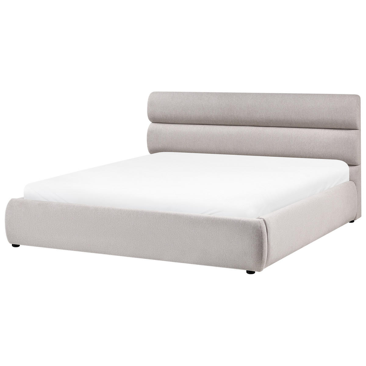 BETT mit Stauraum 180/200 cm Kunstleinen Grau Bonifacio - Grau, Textil (180/200cm) - Beliani