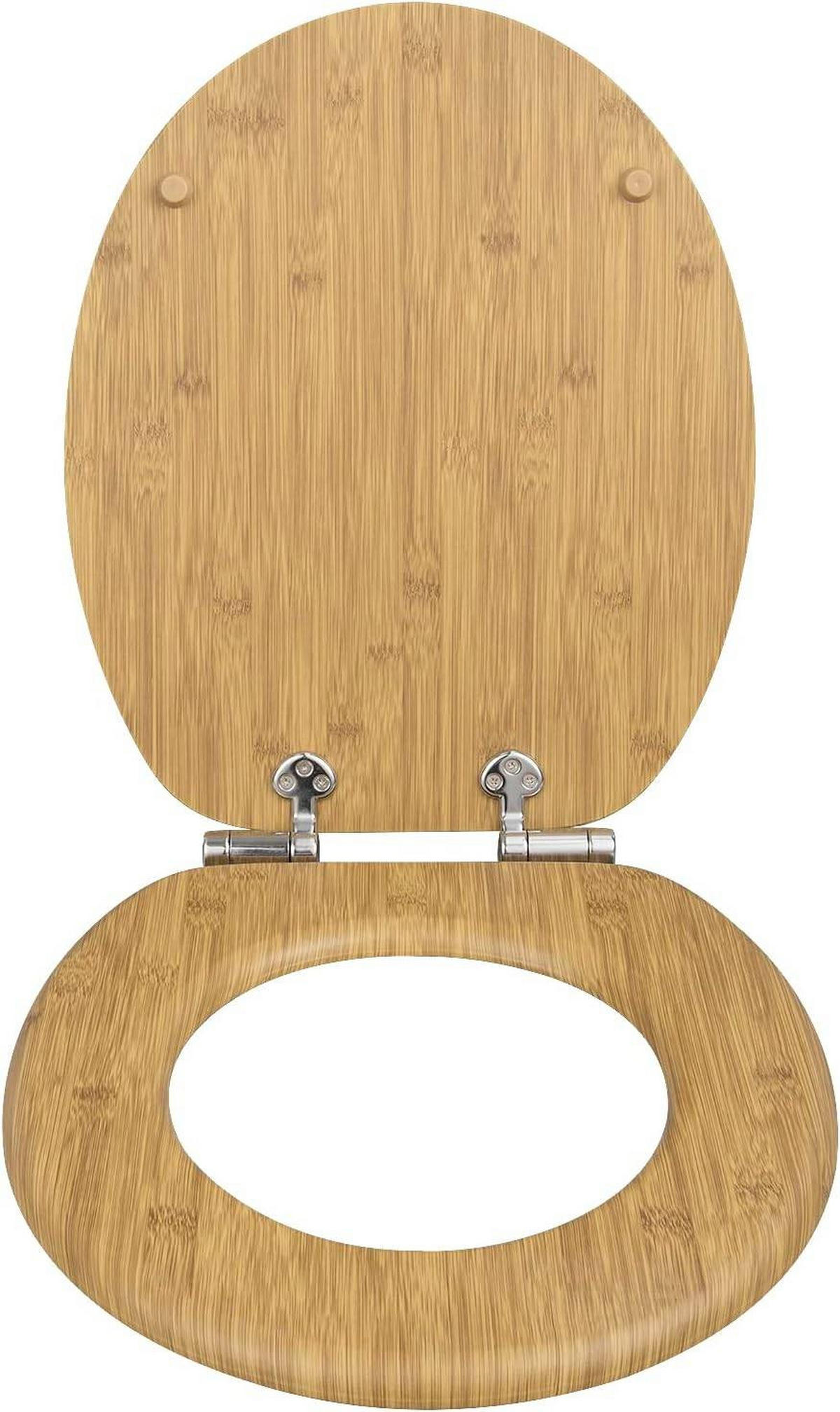 WC SITZ mit Absenkautomatik, MDF Holzkern, Antibakteriell - Hellbraun, Holzwerkstoff (37/2.5/43cm) - Woltu