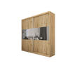 SCHWEBETÜRENSCHRANK ROSALIA 200/216/61 cm 2-türig mit Spiegel Eiche Artisan - Eiche Artisan, Holzwerkstoff (200/216/61cm) - MASSENO
