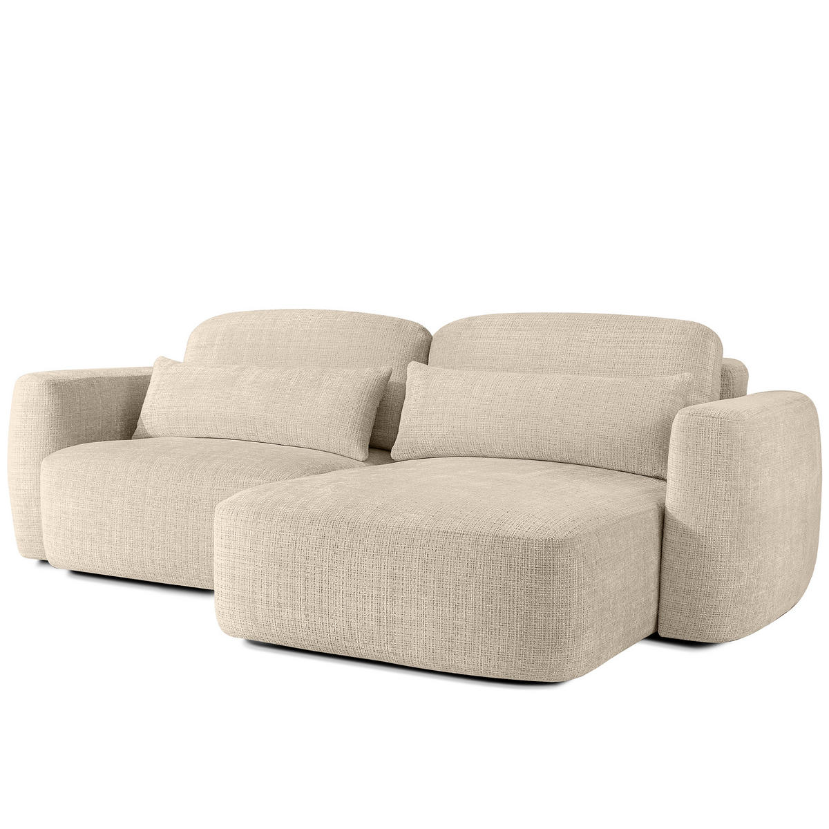ECKSOFA rechts ELOSA - Creme, Holz/Textil (245/165cm) - KONSIMO®