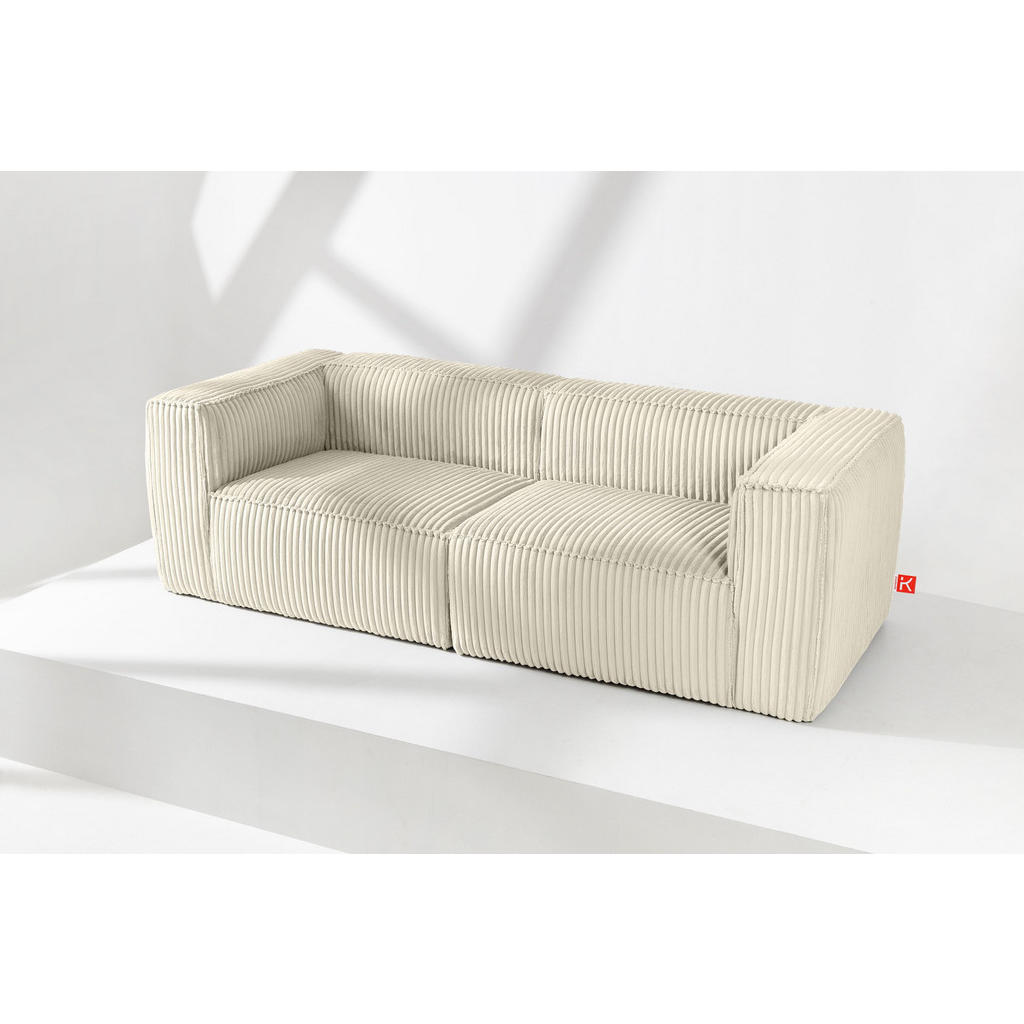Thumbnail - Konsimo® 3-Sitzer-Sofa, Creme, Textil, 246x73x96 cm, Wohnzimmer, Sofas & Couches, Sofas, 3-Sitzer Sofas