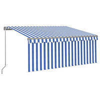 MARKISE Manuell Einziehbar mit Rollo 3x2,5 m Blau - Blau, Metall (250/1/300cm) - furnicato