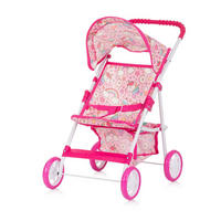 PUPPENWAGEN Alice pink Aufbewahrungskorb, Sonnendach verstellbar, klappbar, 100% Polyester - Rosa, Metall (33/56/52cm) - Chipolino
