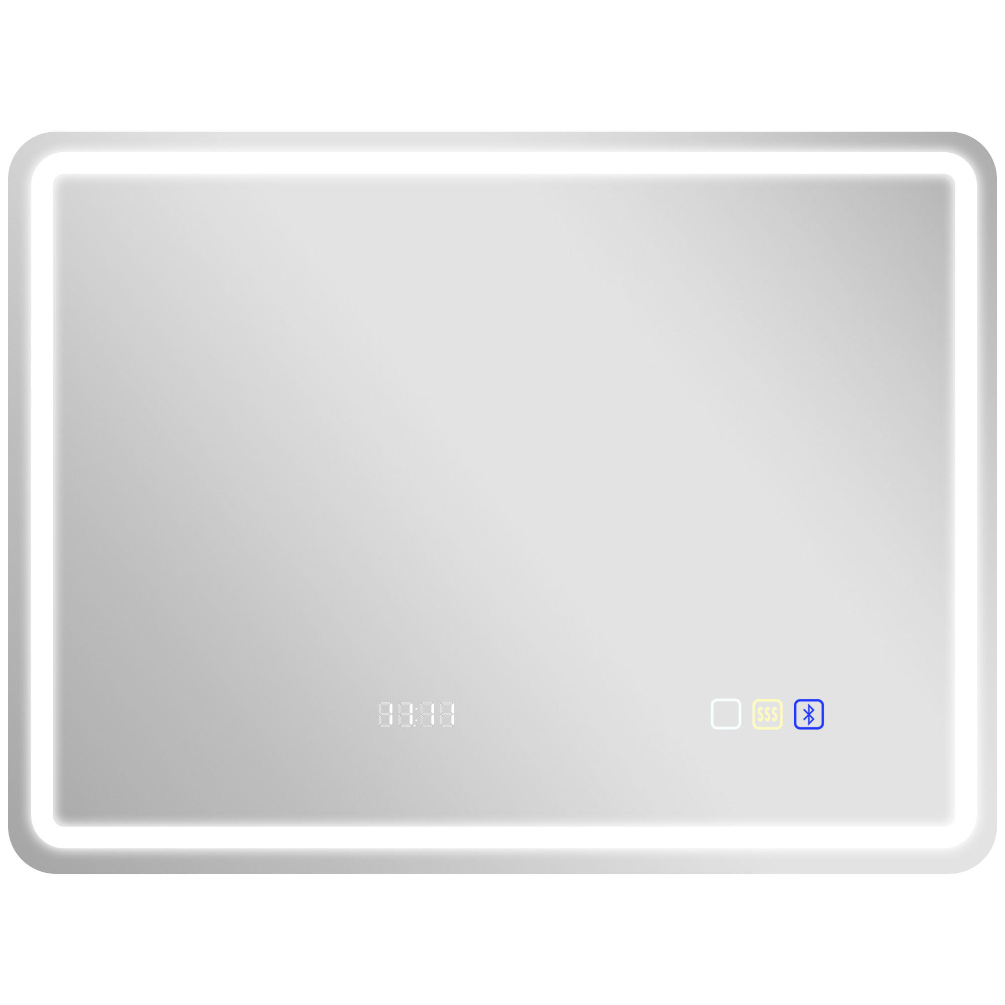 BADEZIMMERSPIEGEL Gehärtetes Glas Silber - Silberfarben, Glas (2.9/60/80cm) - HOMCOM