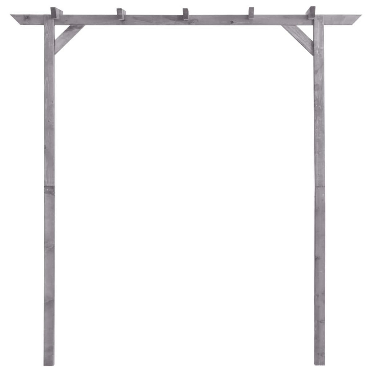 PERGOLA aus Holz LURV Grau 2x2m Kiefernholz Rankhilfe - Grau, Holz (200/205/40cm) - DELUKE