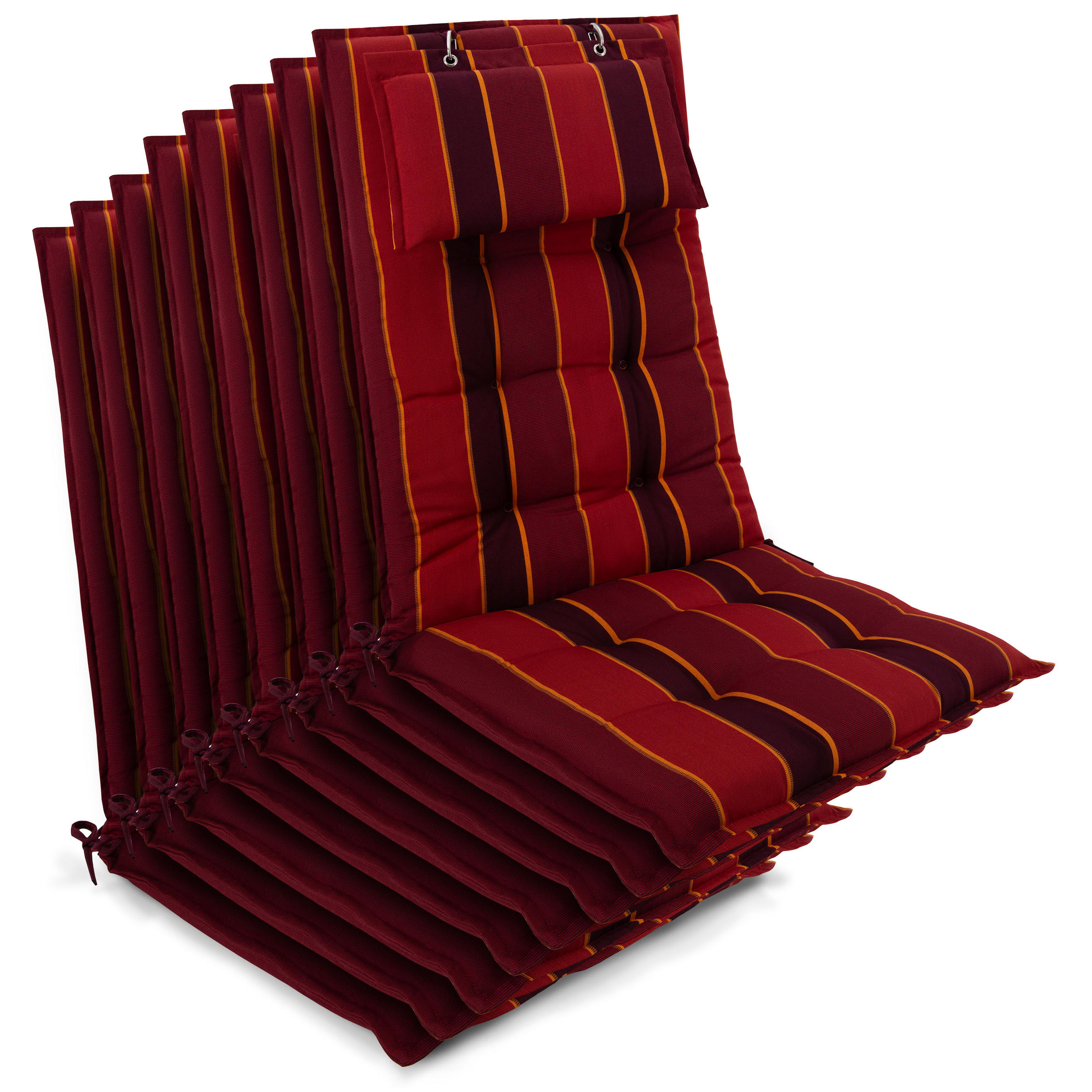HOCHLEHNER Sun-HL 119x50x8cm Rot-Anthrazit-Gestreift (8tlg) - Dunkelrot, Textil (50/120cm) - Beautissu 