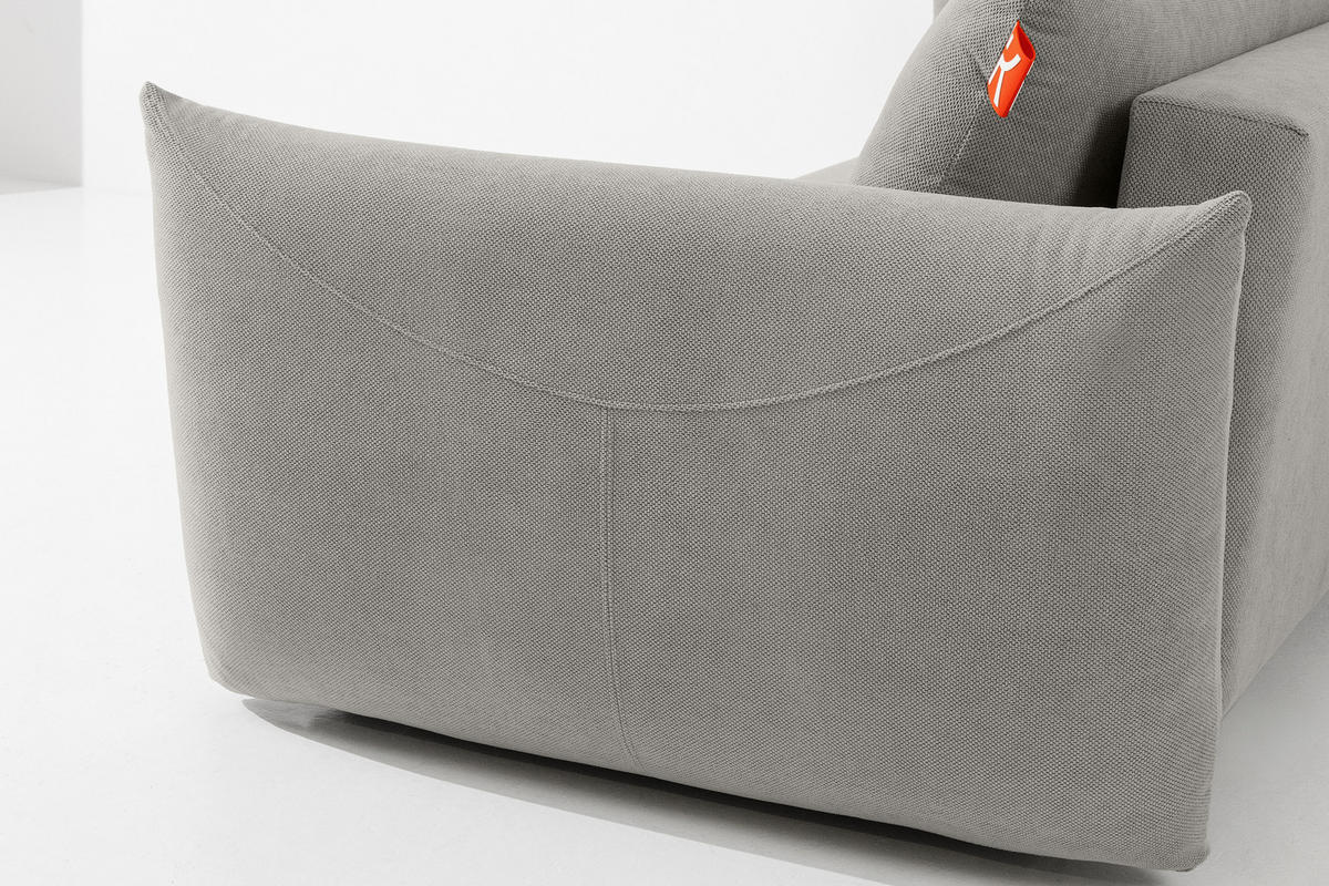 3-SITZER-SOFA LAVIS, Grau - Grau, Holz/Textil (242/87/111cm) - KONSIMO®