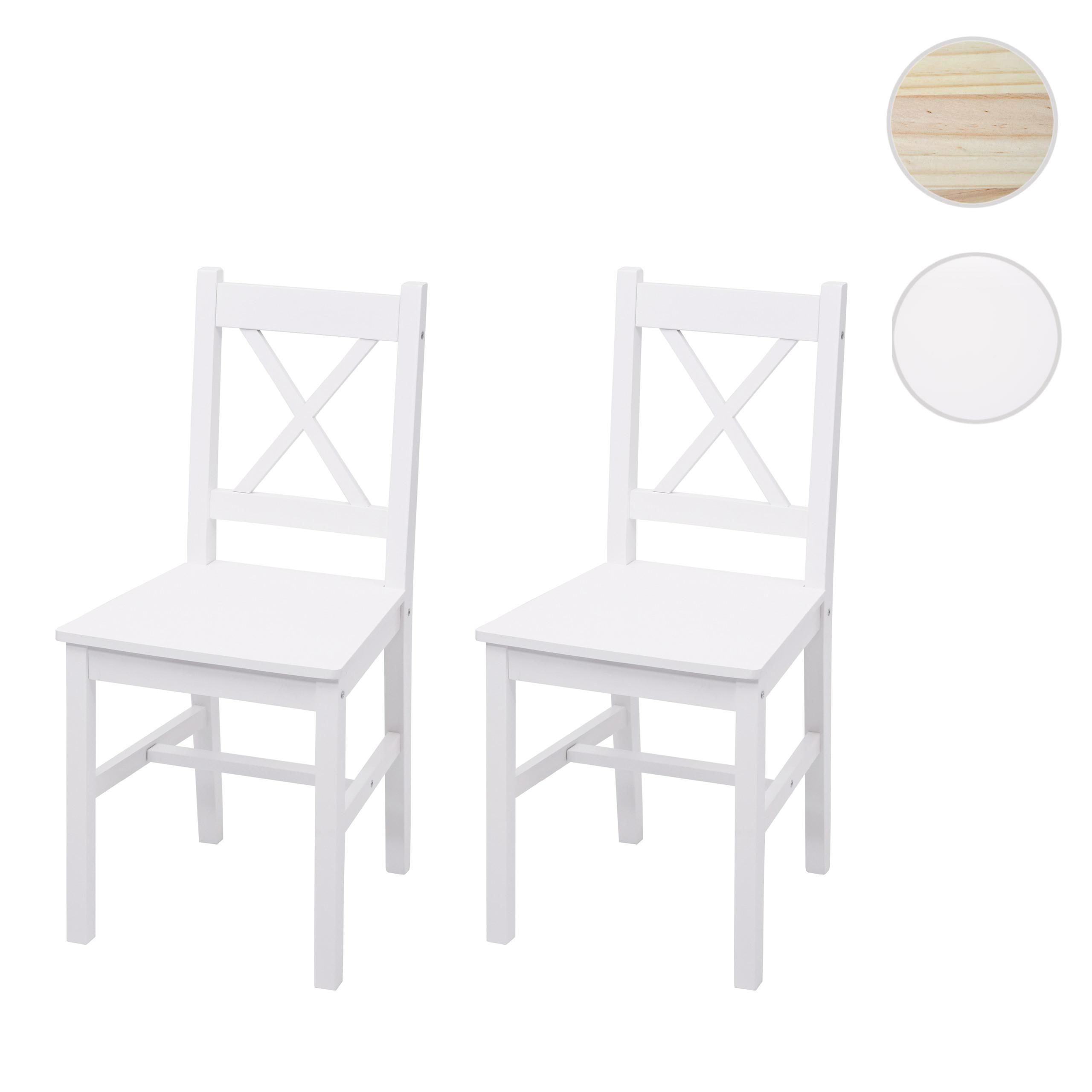 Thumbnail - MCW Esszimmerstuhl, Weiß, Holz, 40x86x42 cm, Esszimmer, Stühle, Esszimmerstühle, Vierfußstühle