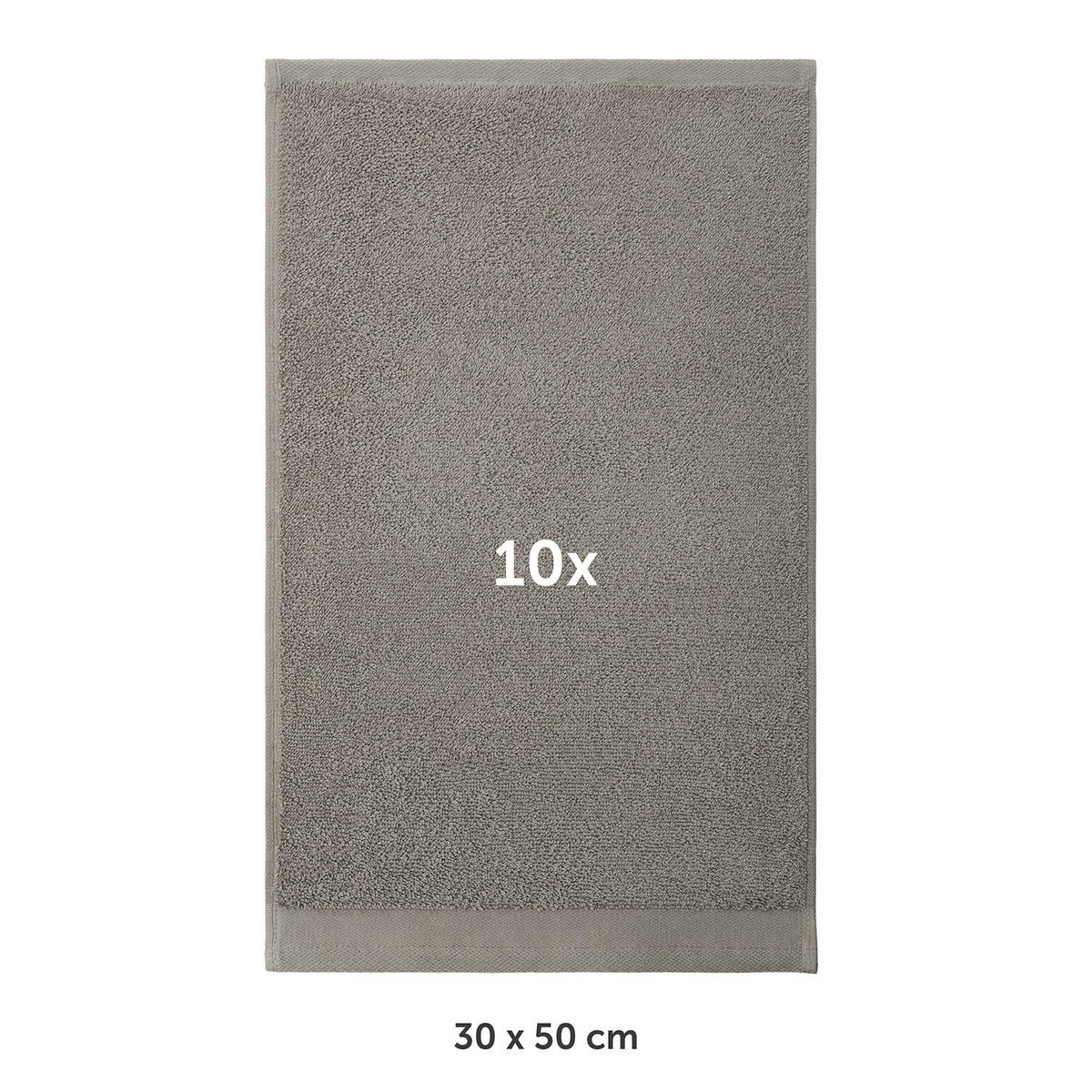 RUČNÍK PRO HOSTY sada 10 ks, 10x ručník pro hosty 30/30 cm, sivá - sivá, textil (30/30cm) - Blumtal