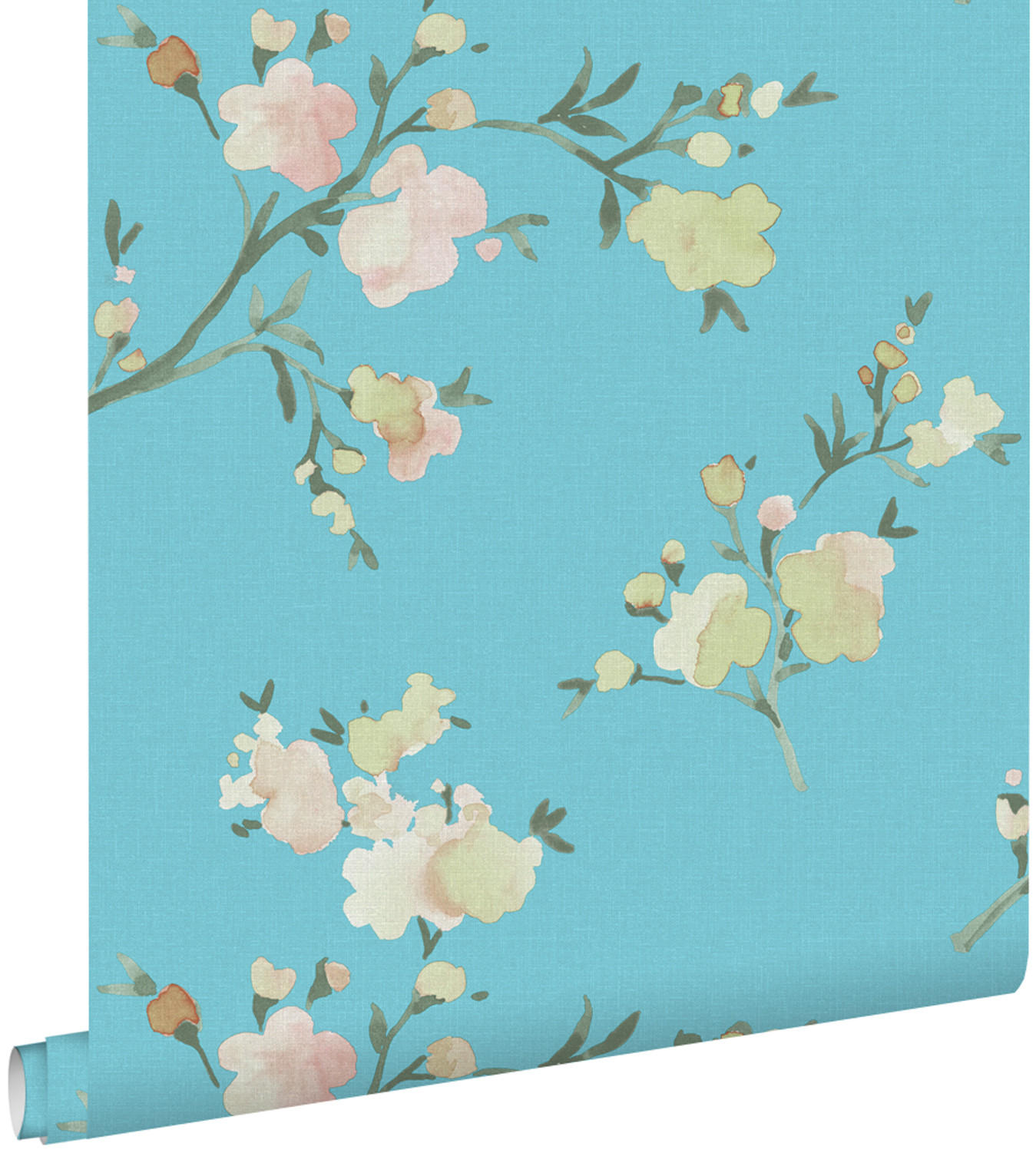 TAPETE Kirschblüten 53 cm x 10.05 m - Blau, Papier (53/1000cm) - ESTAhome
