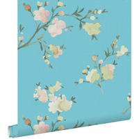 TAPETE Kirschblüten 53 cm x 10.05 m - Blau, Papier (53/1000cm) - ESTAhome