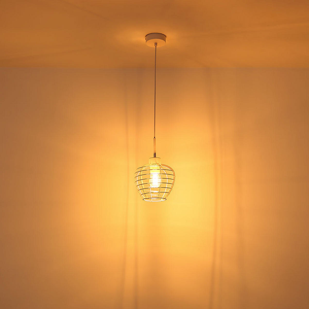LED HÄNGELEUCHTE Metall, Weiß, höhenverstellbar - Weiß, Metall (20.5/20.5/120cm) - Globo Lighting