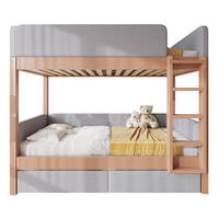 ETAGENBETT 90/200 cm in Grau/Natur mit 2 Schubladen und gerader Treppe - Grau, Holz - BEAOK