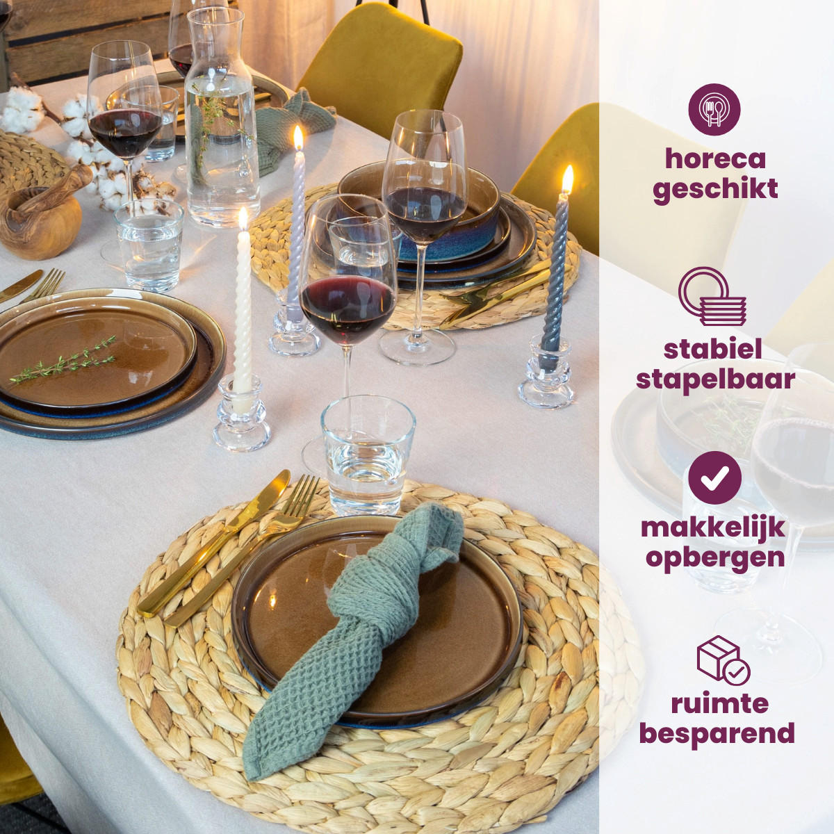 GESCHIRRSET6 PERSONEN GESCHIRRSETQuintana Amber 18-teilig / 6 Personen - 6 Speiseteller, 6 SUPPENTELLER und 6 FRÜHSTÜCKTELLER - Braun, Keramik (2/2/1cm) - Cosy & Trendy