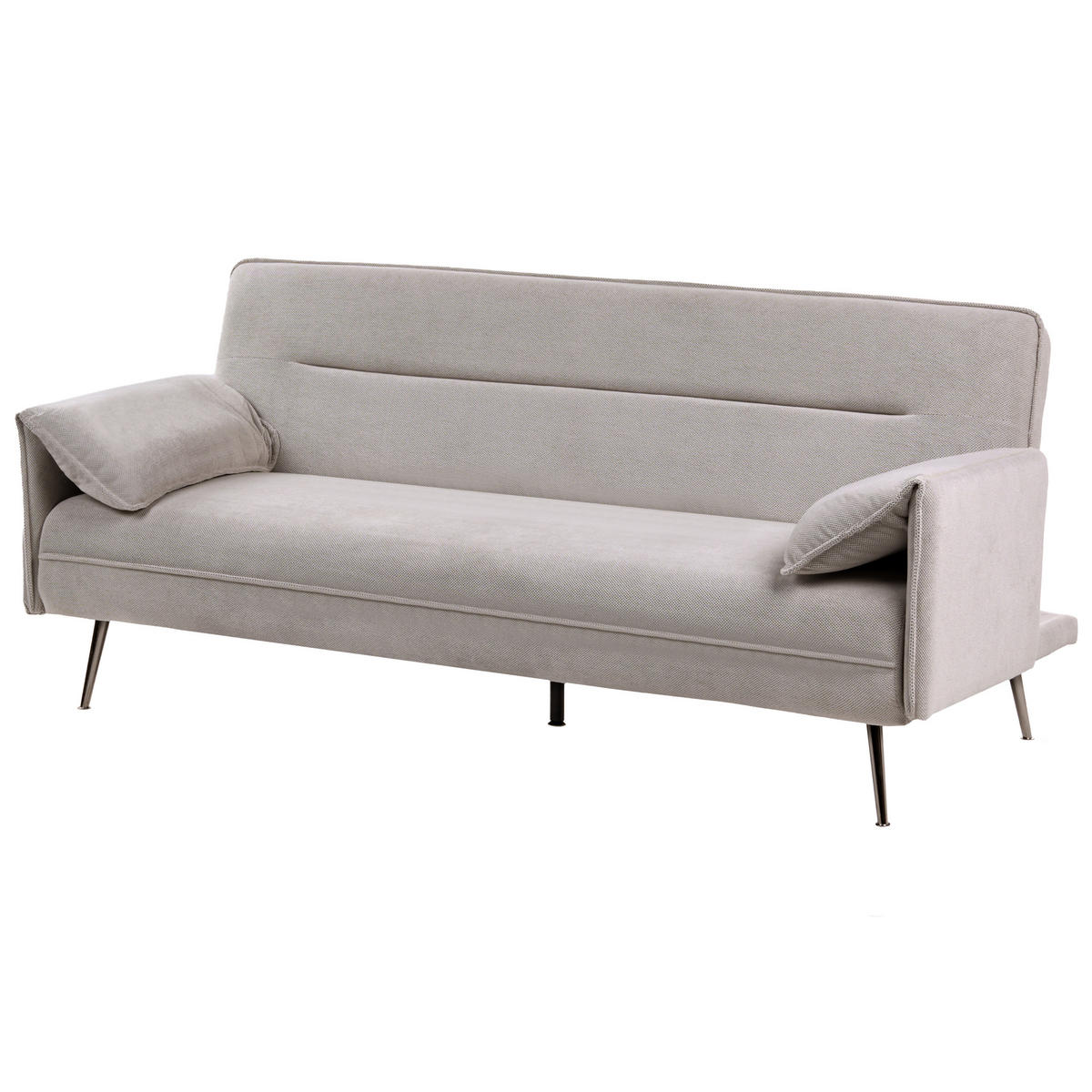 SCHLAFSOFA 3-Sitzer Stoff Grau Vayla - Grau, Textil (198/85/96cm) - Beliani