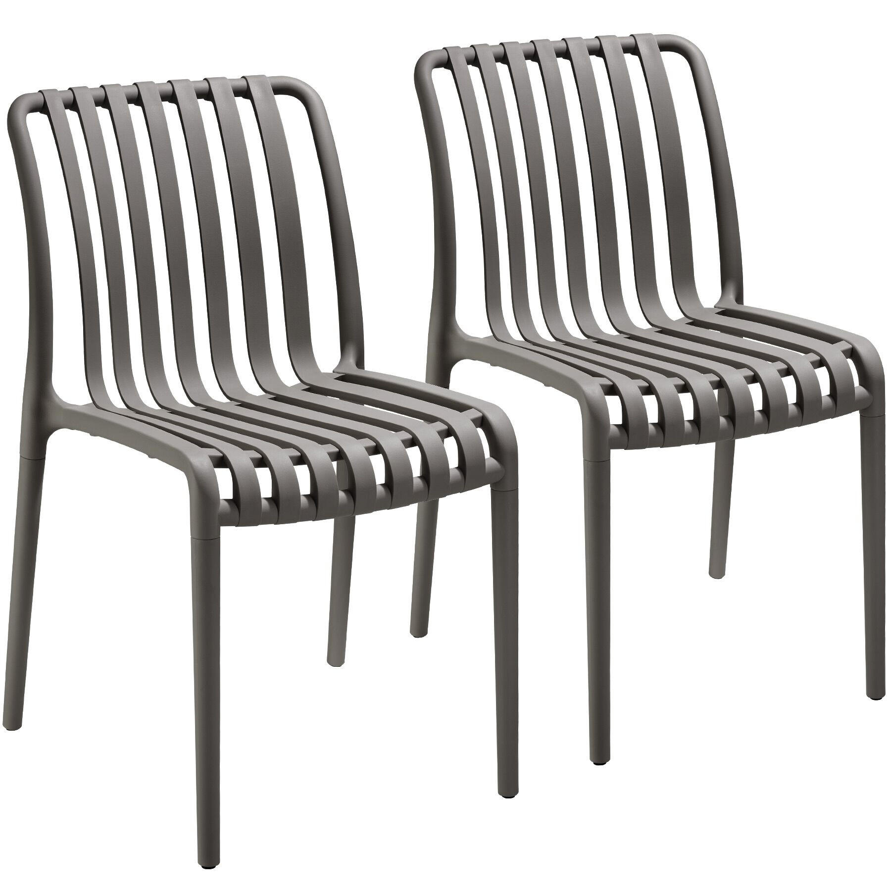 GARTENSTÜHLE Alcudia,47 x 58 x 80,5 cm, Belastbarkeit 110 kg,anthrazit - Anthrazit, Textil (47/80.5/58cm) - tectake