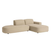 ECKSOFA Cursal Atelier, Stoff Artico, Beige, Rechts - Beige, Holz (284/166cm) - Kaiser Möbel