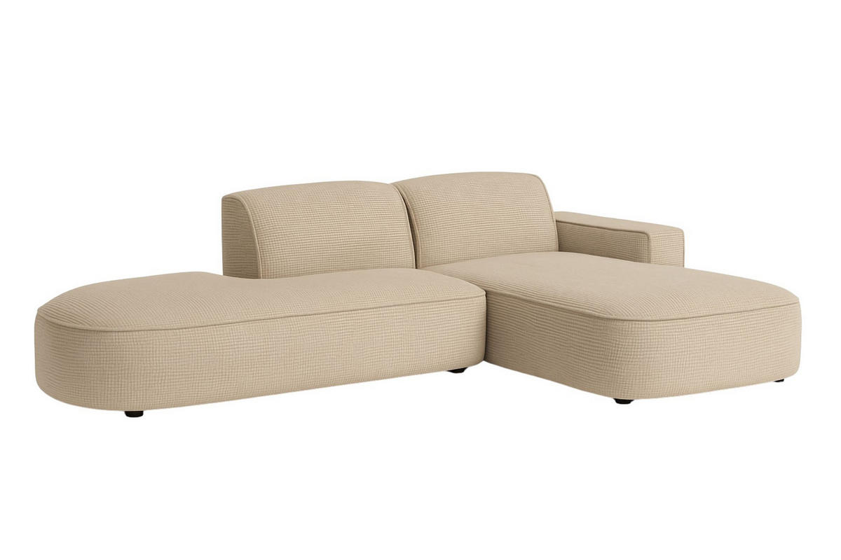 ECKSOFA Cursal Atelier, Stoff Artico, Beige, Rechts - Beige, Holz (284/166cm) - Kaiser Möbel