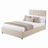 KINDERBETT mit hydraulischem Stauraum 90x200 cm Leinen Beige - Beige, Metall (90/200cm) - Beauniv