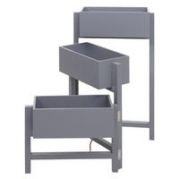 PFLANZREGAL STANDREGAL Grau, Blau - Blau/Grau, Holz (108/65/15cm) - MCW